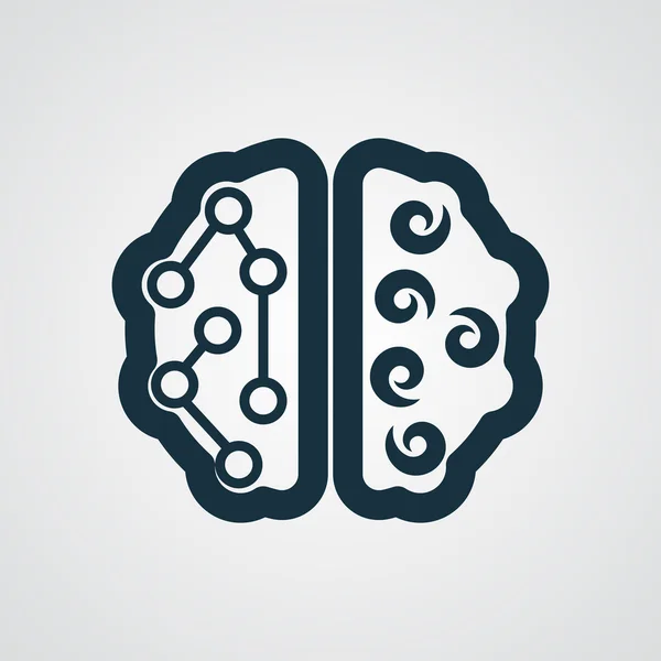 Icono de cerebro plano — Archivo Imágenes Vectoriales