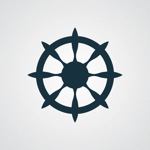 Icono de rueda de barco plana — Archivo Imágenes Vectoriales