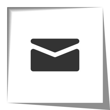 Posta simgesi resimde beyaz kağıt kesme etkisi ile