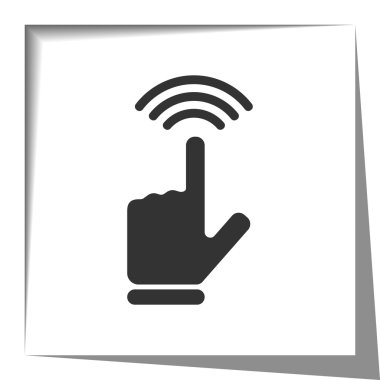 Dokunmatik ekran simge illüstrasyon WHI kağıt kesme etkisi ile