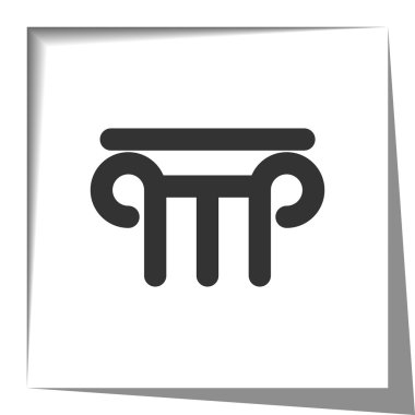 Sütun sembolü illüstrasyon kağıt kesme etkisi ile