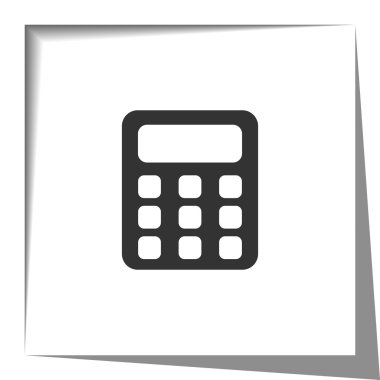 Hesap makinesi simge illüstrasyon kağıt kesme etkisi ile