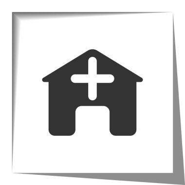 Hastane simgesiyle gölge efekti kesmek