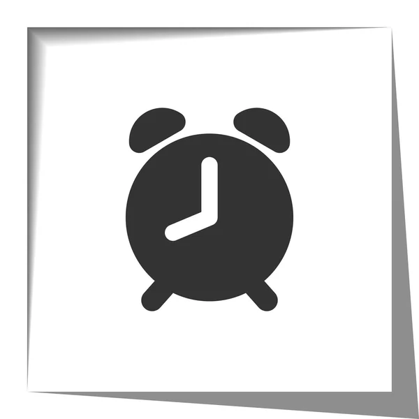 Ilustración del símbolo del reloj de alarma con efecto de recorte de papel en whit — Vector de stock