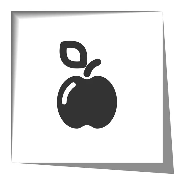 Иллюстрация символа Apple с эффектом вырезания бумаги на белом — стоковый вектор
