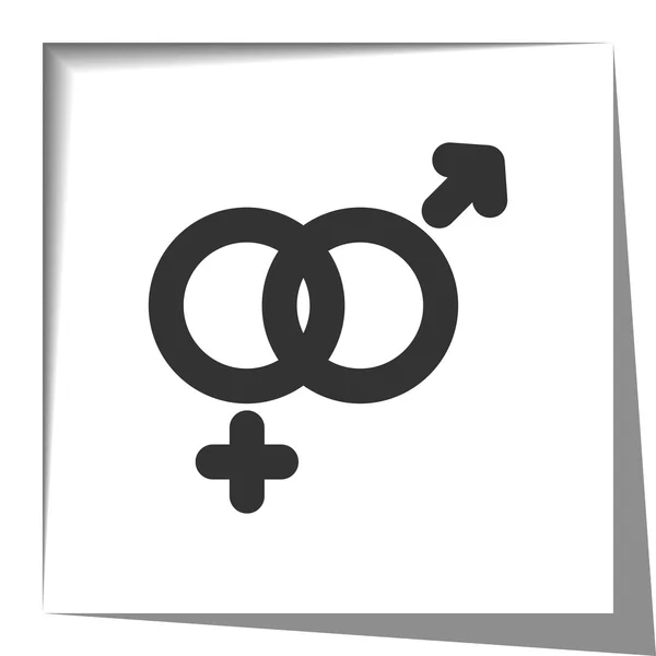 Gender-Symbol mit ausgeschnittenem Schatten-Effekt — Stockvektor