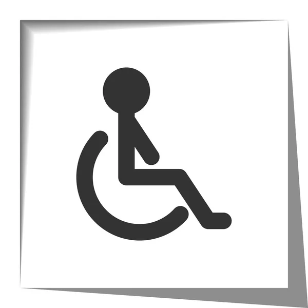 Wheel Chair icon with cut out shadow effect — Stock Vector