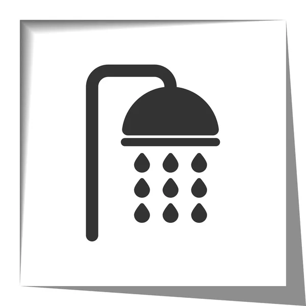 Ikona prysznic z wyciąć efekt cienia — Wektor stockowy