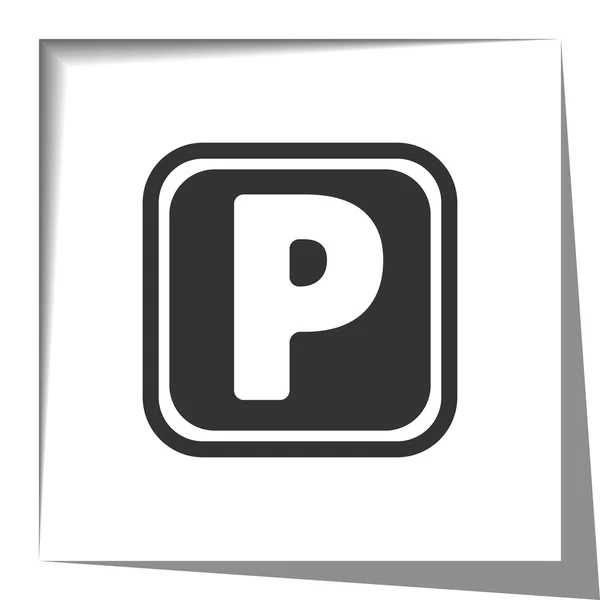 Icono de estacionamiento con efecto sombra recortada — Vector de stock