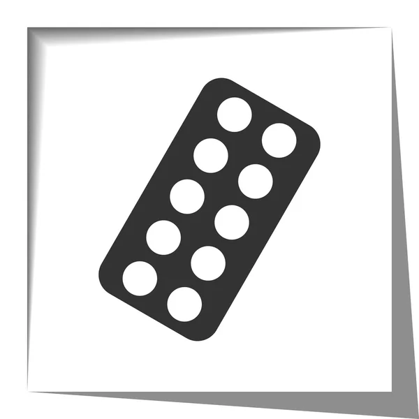 Szalag ikon-val árnyék hatás kivágott tabletta — Stock Vector