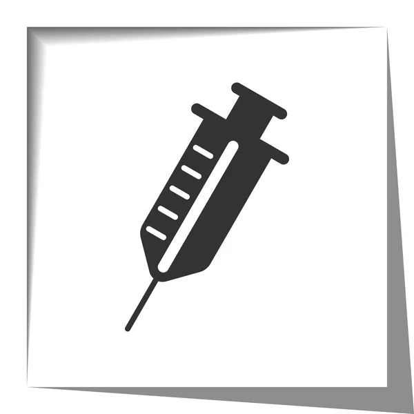 Injekční stříkačka s ikonou vystřihnout efektu stínu — Stockový vektor