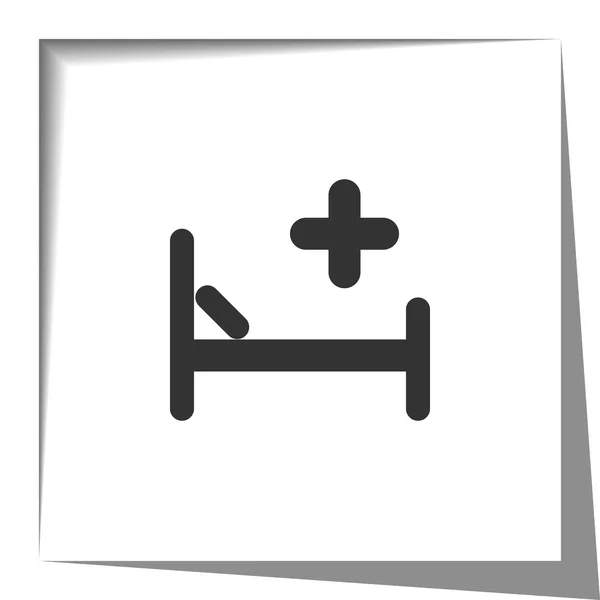 Nemocniční lůžko ikonu s vystřihnout efektu stínu — Stockový vektor