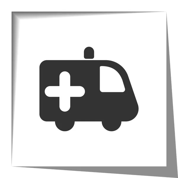 Ambulance icon with cut out shadow effect — Stock Vector