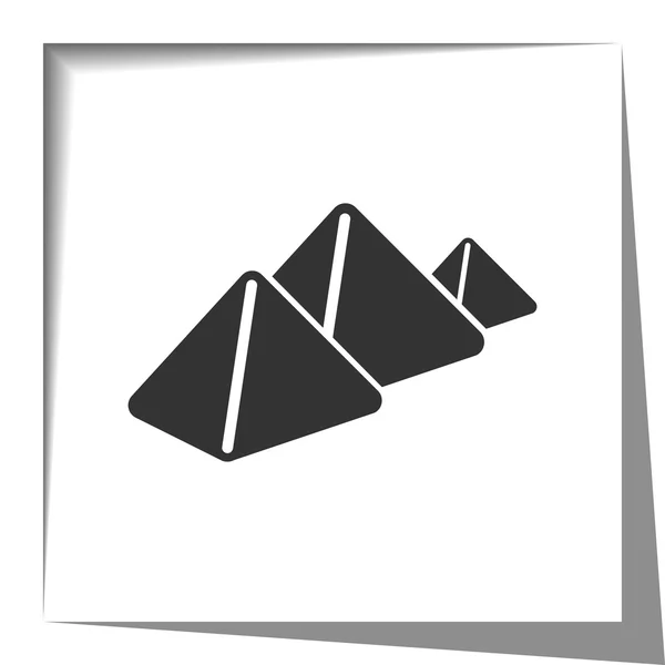 Pyramiden-Symbol mit ausgeschnittenem Schatten-Effekt — Stockvektor