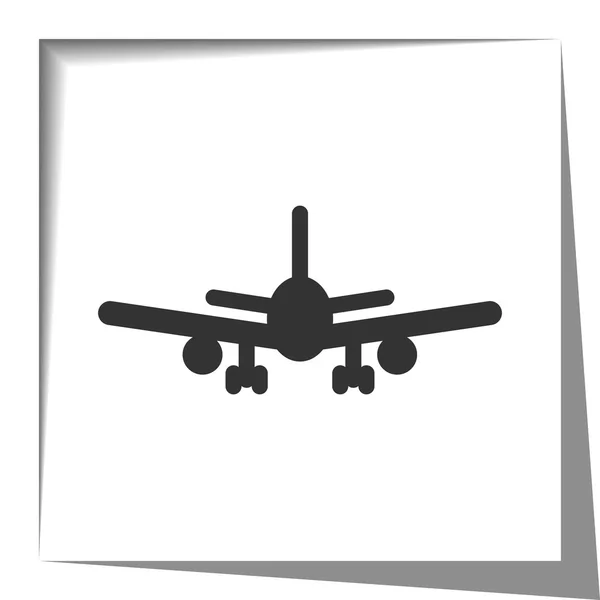Ícone de avião com efeito de sombra recortado — Vetor de Stock