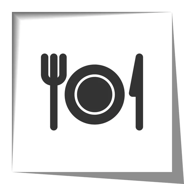Icona della cena con effetto ombra ritagliato — Vettoriale Stock