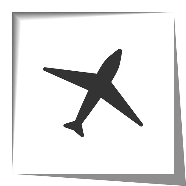 Airplane icon with cut out shadow effect — Stock Vector