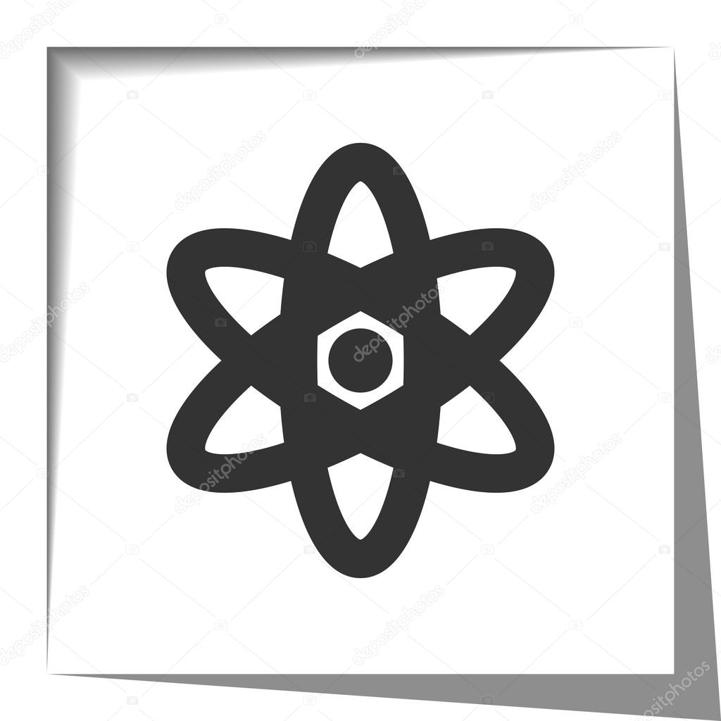 Nuclear symbol illustration with paper cutout effect on white