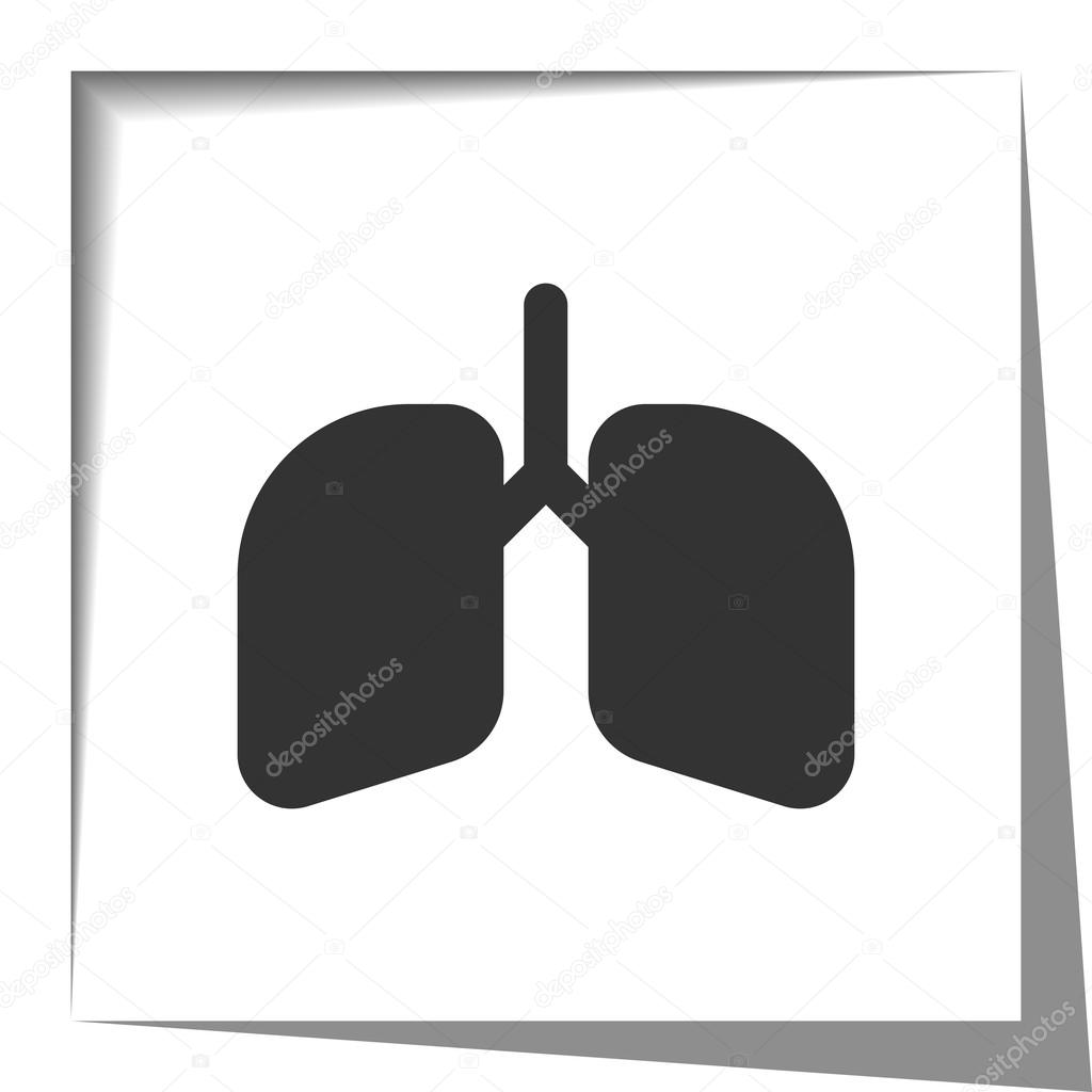 Lungs icon with cut out shadow effect
