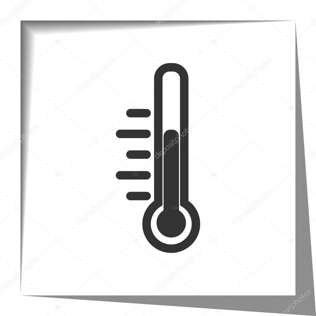 Temperature icon with cut out shadow effect