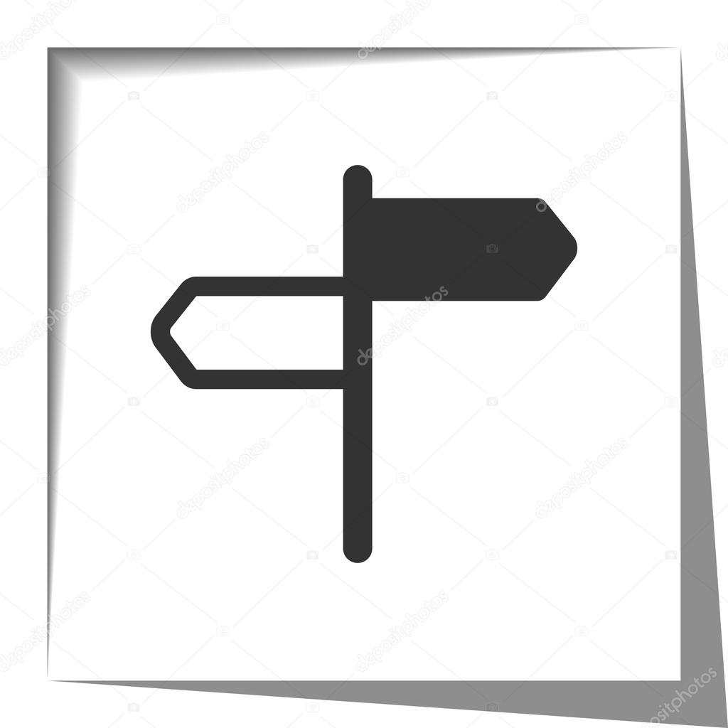 Road Signs icon with cut out shadow effect