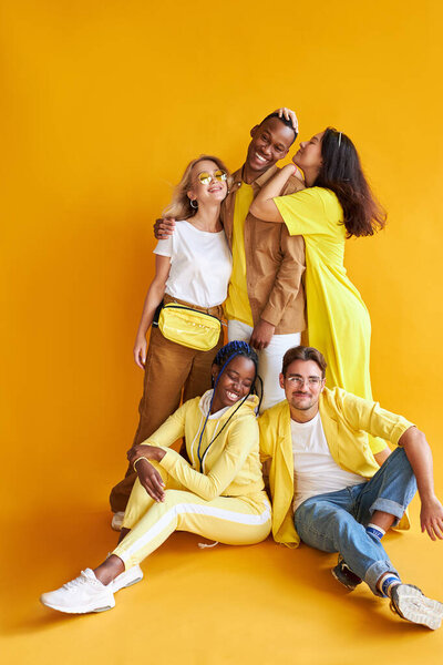 studio shoot of encouraged models of diverse races