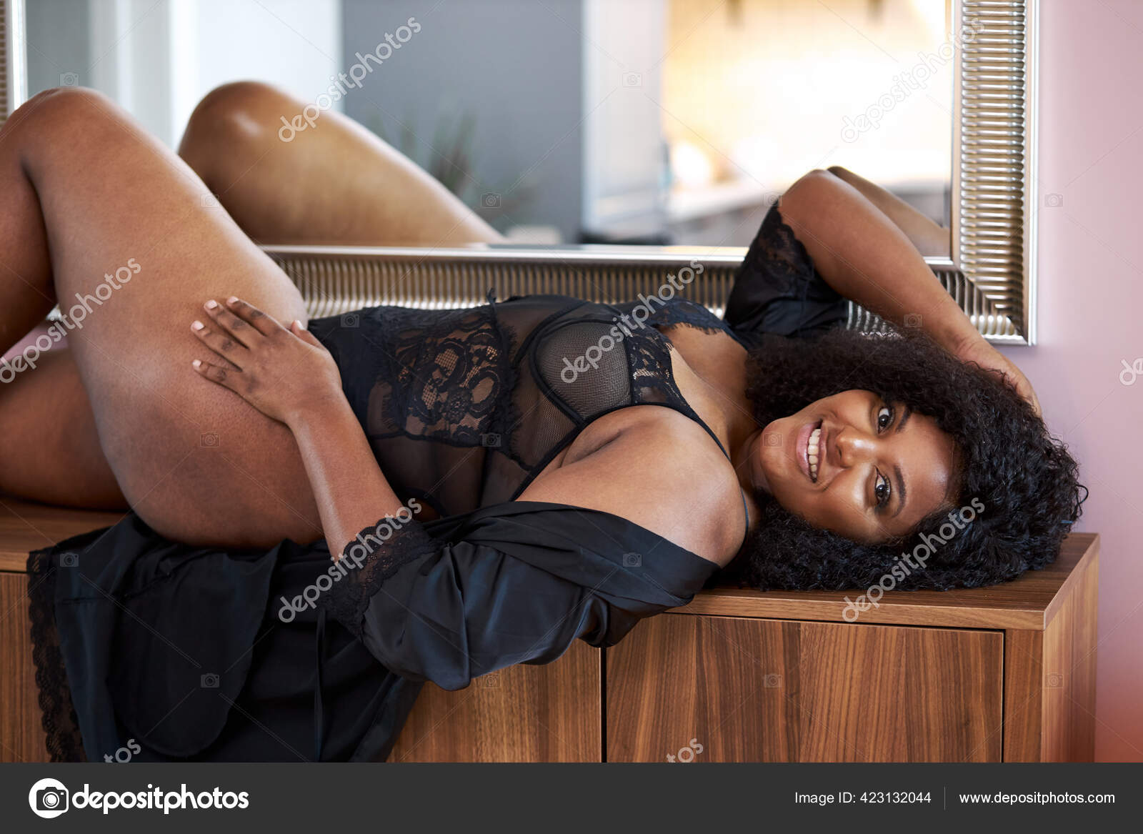 Attractive fat sexy woman lie on table Stock Photo by ©romanchazov27 423132044