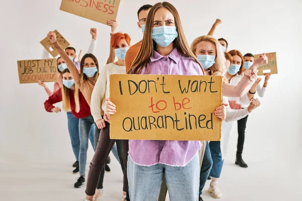 woman tired of coronavirus, people dont want to be quarantined