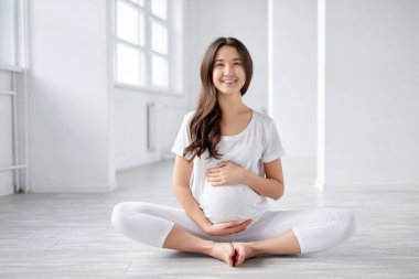 Beautiful Asian Female Expecting Baby, Mom-to-be clipart