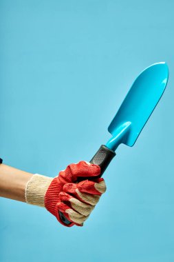 Ekmek için toprağı kazmak ya da küremek için kullanılan bahçe malası. Bahçe işleri konsepti