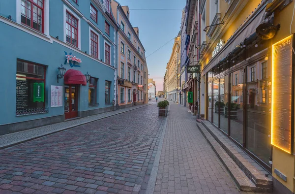 Avril 2020 Riga Lettonie Rues Vides Vieille Ville Centre Ville — Photo