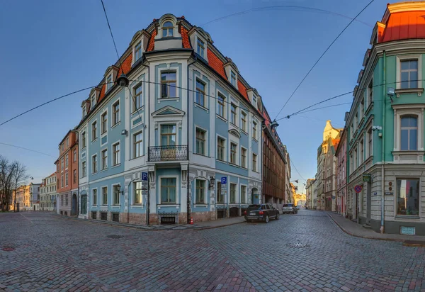 Avril 2020 Riga Lettonie Rues Vides Vieille Ville Centre Ville — Photo