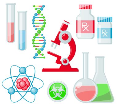 Beyaz Modern bilim simgeleri