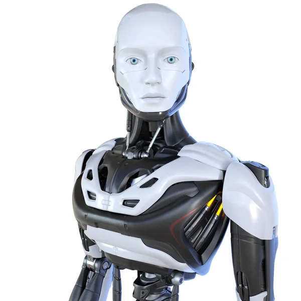 Robot Android Kyborg Včetně Oříznutí Cesty Ilustrace — Stock fotografie