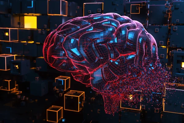 Человеческий Мозг Взрывается Разрушается Иллюстрация — стоковое фото