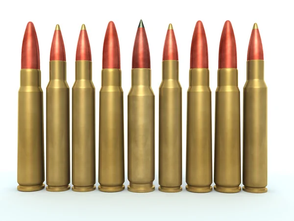 Cartridges standing in a row — Stock Photo, Image