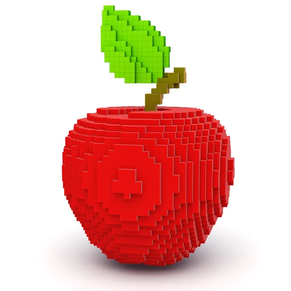 Pomme rouge de style 8 bits — Photo