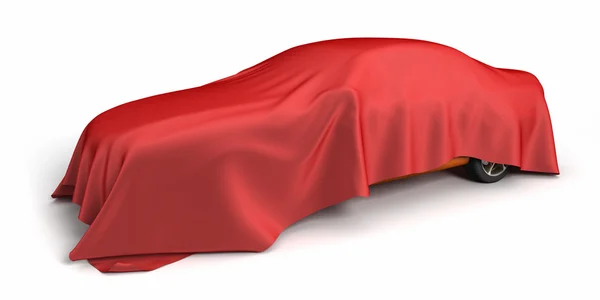 New car covered fabric — Stock Photo, Image