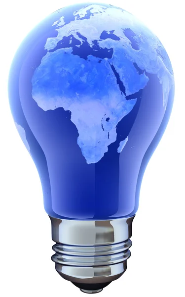 Glödlampa med karta. Afrika — Stockfoto