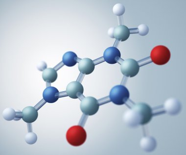 Kafein moleküler model