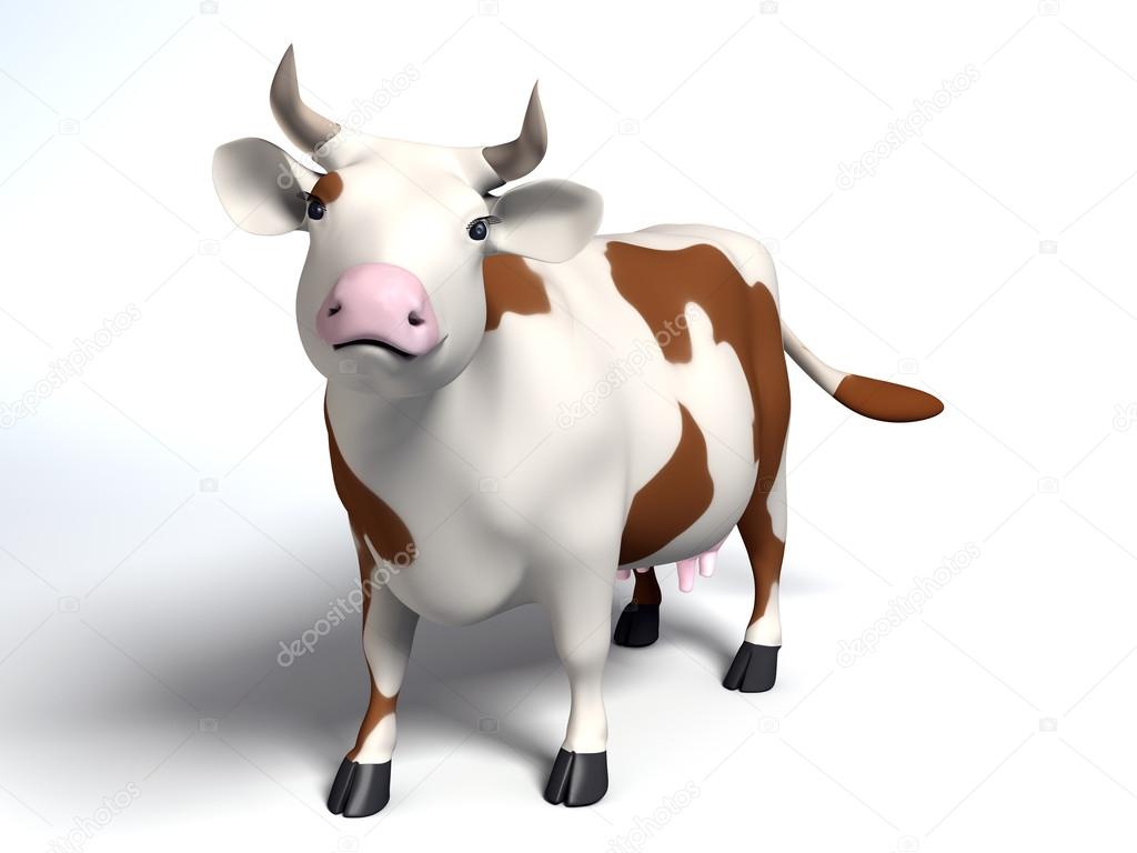 Cartoon style patchy cow