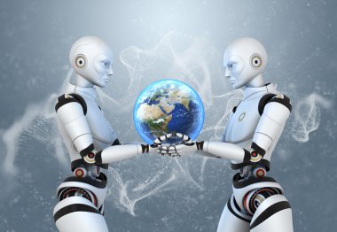 Dünya onların elinde tutan iki cyborg