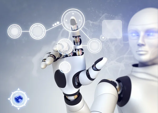 Robot dokunmatik ekran ile çalışıyor