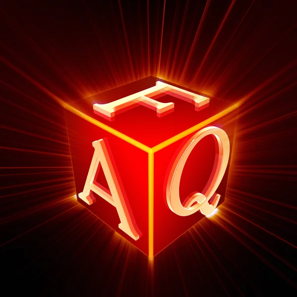 FAQ cubo con brillo —  Fotos de Stock