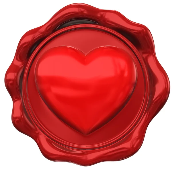 Wax seal in form of heart hape — Stock Photo, Image