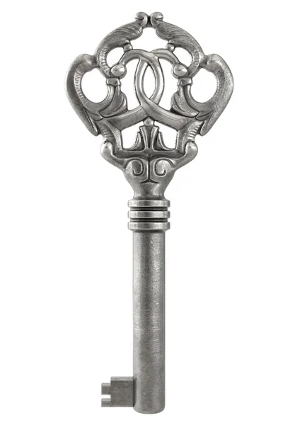 Vintage ornate silver key — Stock Photo, Image