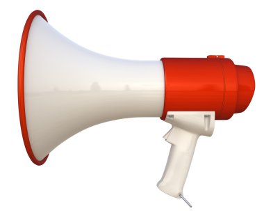 beyaz izole bir megafon 