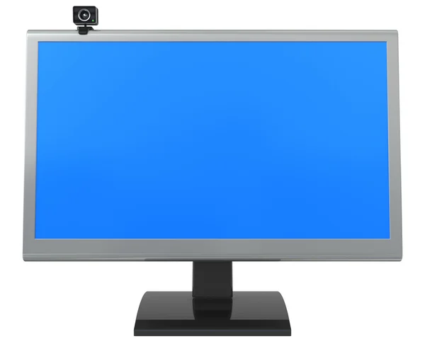 LCD-monitor och webb kamera — Stockfoto