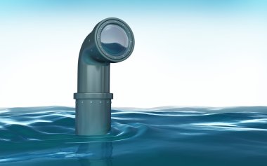 Periscope above the water  clipart