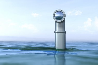 Periscope above the water  clipart